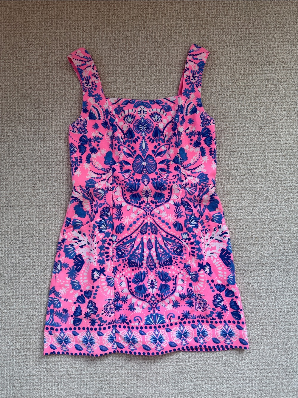 Lilly Pulitzer Pink Floral and Blue Accents Romper - Picture 3 of 7